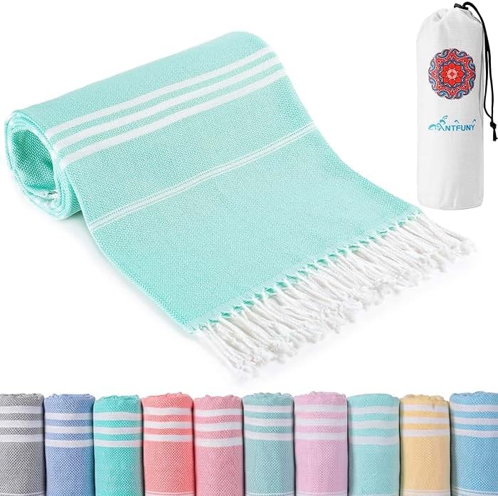 Antfuny Turkish Beach Towels Vacation Essentials Quick Dry Sand Free Oversized Bath Pool Swim Towel Extra Large XL Blanket Adult Travel Cruise Accessories Must Haves Clearance Stuff Necessities - Product Image