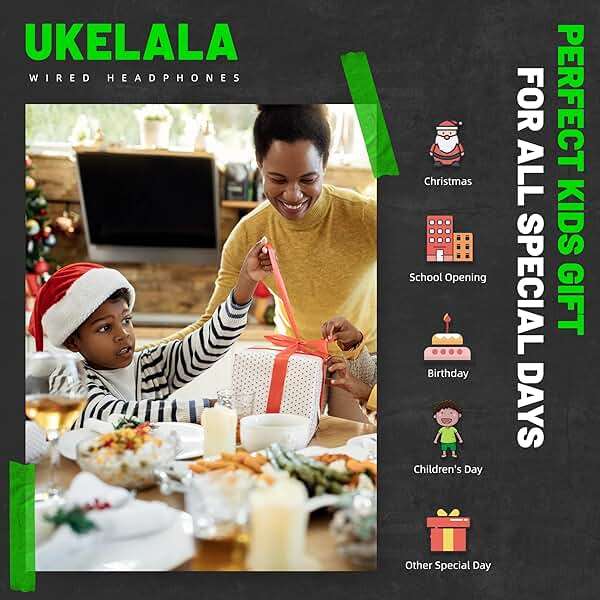 UKELALA Green Wired Headphones for Boys Portable On Ear Youth Headphones for School Airplane Travel Lightweight Portable Compatible with Pad Computer Laptop for Adults Student Children Girls Kids - Image 7