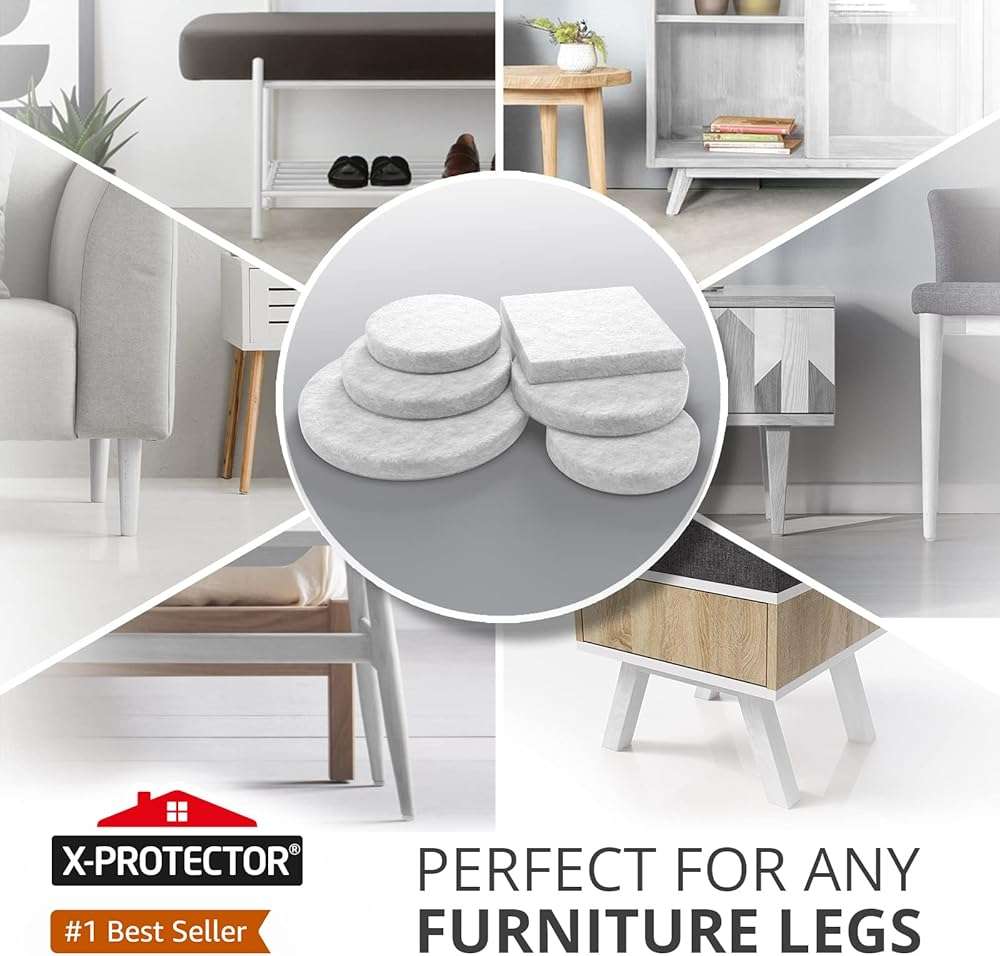 Felt Furniture Pads X-PROTECTOR 133 PCS - Premium Furniture Pads for Hardwood Floors - White Felt Pads for Furniture Feet - The Best Chair Leg Floor Protectors - Protect Your Hard Floors! - Image 2