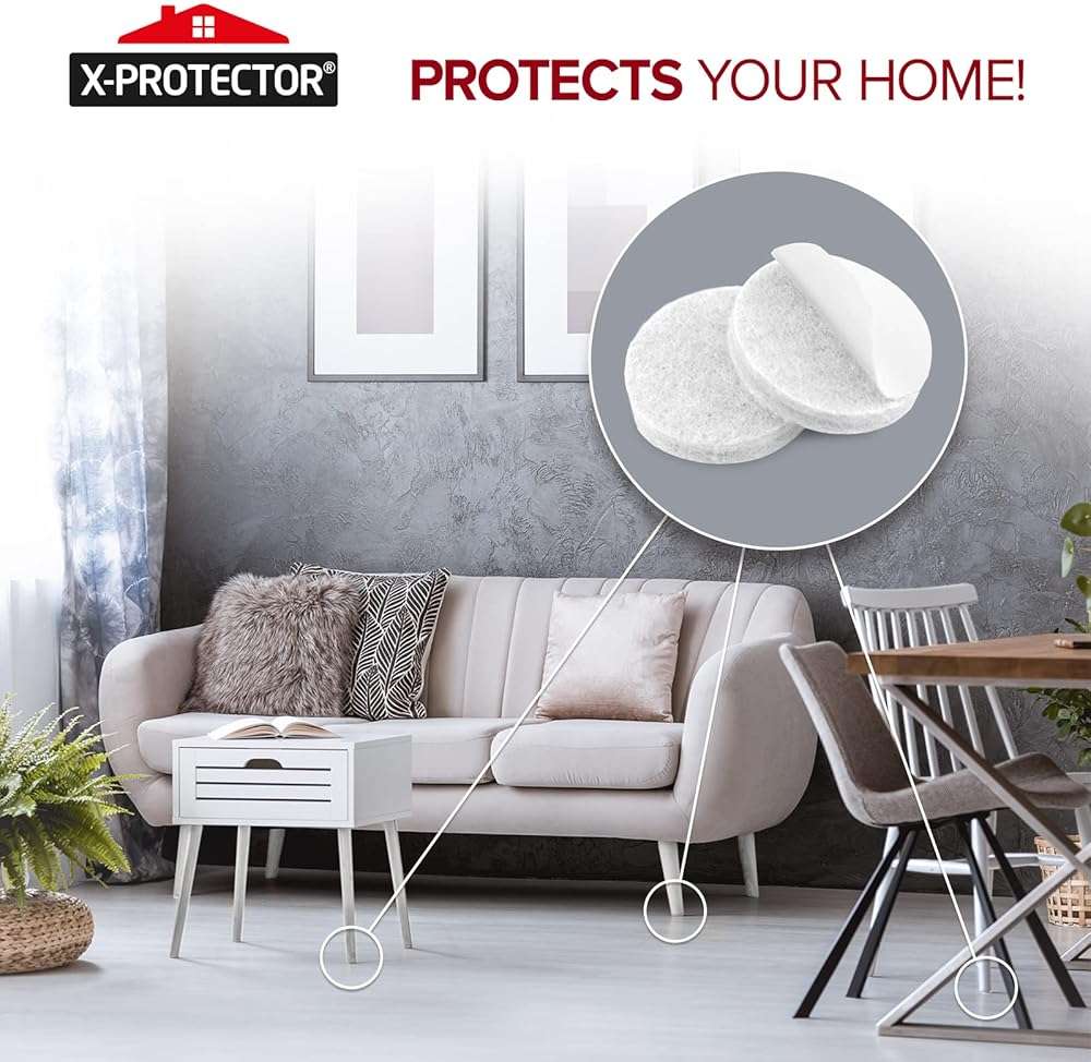 Felt Furniture Pads X-PROTECTOR 133 PCS - Premium Furniture Pads for Hardwood Floors - White Felt Pads for Furniture Feet - The Best Chair Leg Floor Protectors - Protect Your Hard Floors! - Image 6