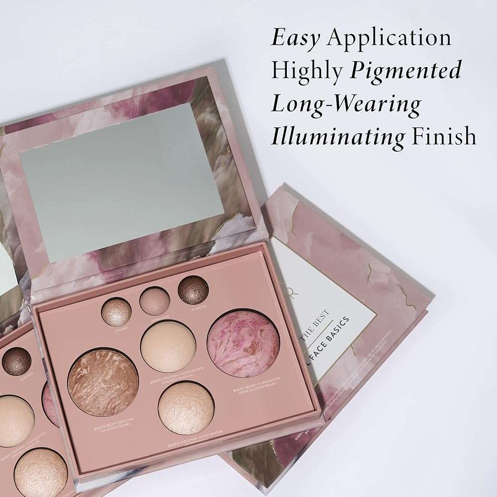 LAURA GELLER NEW YORK Baked Starter Kit: Baked Balance-n-Brighten Powder Foundation, Medium and Best of the Best Palette Blush Bronzer Highlighter Eyeshadow and Retractable Kabuki Brush - Image 6