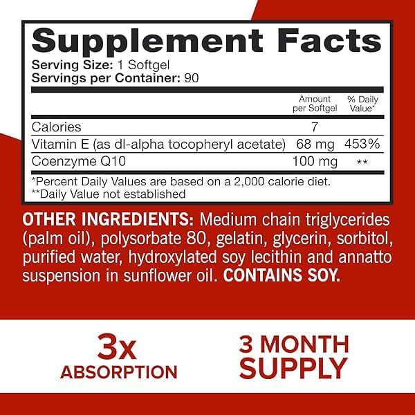 Qunol Ultra CoQ10 100mg Softgels- 3x Better Absorption, Antioxidant for Heart Health & Energy Production, Coenzyme Q10 Vitamins and Supplements, 3 Month Supply, 90 Count - Image 4