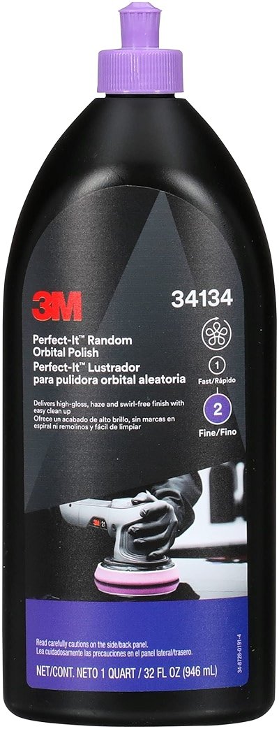 3M Perfect-It Random Orbital Polish, 34134, 1 Quart, Fast Cutting Polisher for Automotive Buffing & Polishing, High-Gloss Finish - Product Image