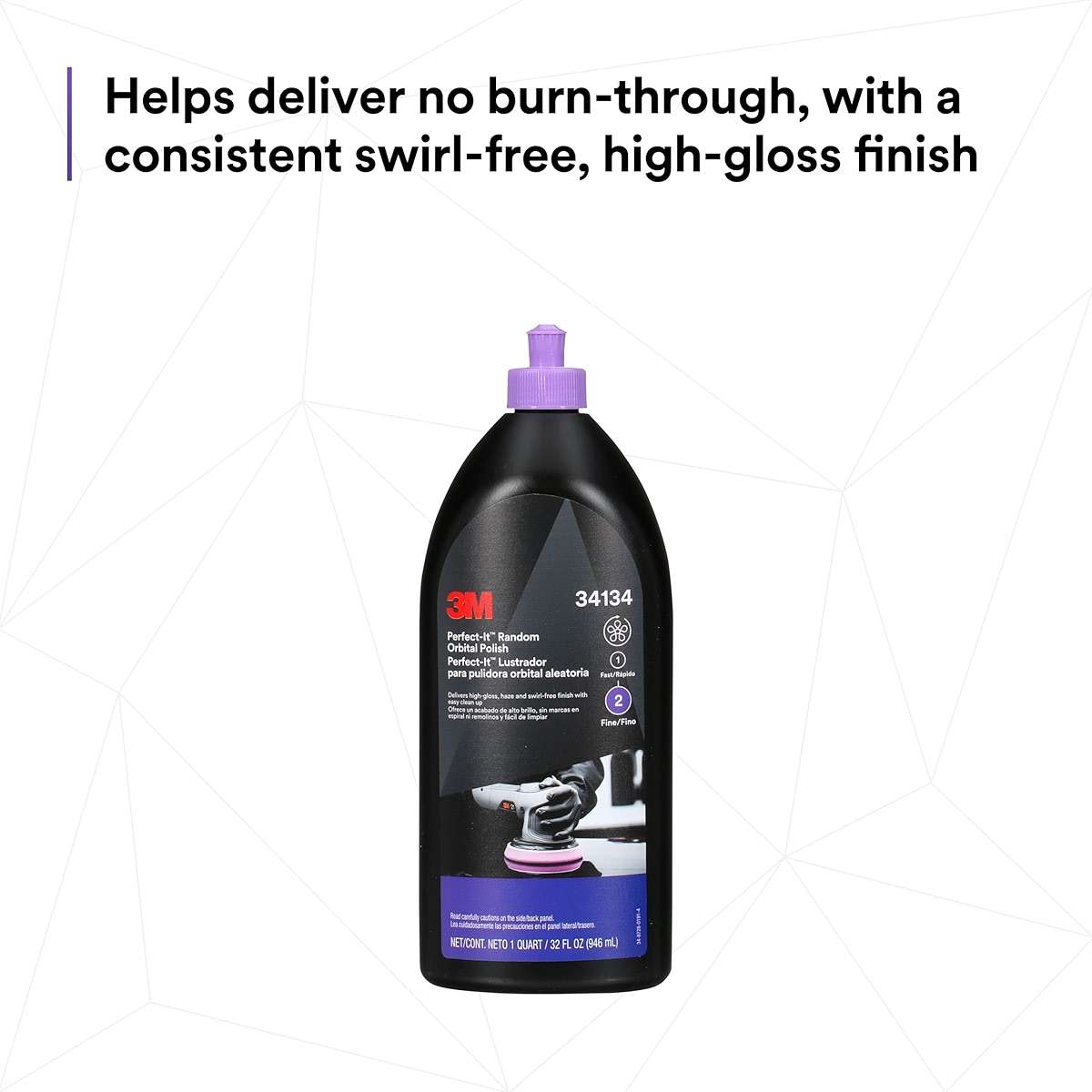 3M Perfect-It Random Orbital Polish, 34134, 1 Quart, Fast Cutting Polisher for Automotive Buffing & Polishing, High-Gloss Finish - Image 4