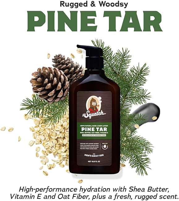 Dr. Squatch Natural Hand and Body Lotion for Men - Made with Shea Butter, Coconut Oil, Vitamin E for 24-Hr Moisturization - Pine Tar & Fresh Falls (10 fl oz, 2-Pack) - Image 2