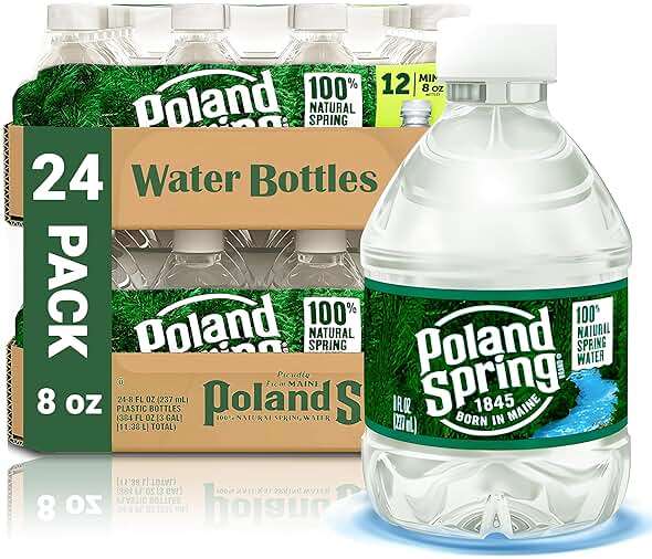 Poland Spring Water Bottles 24 Pack - Small Mini Bottles - Poland Spring 8 oz Bottled Water - Image 1