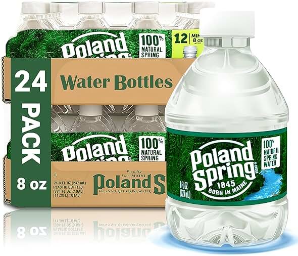 Poland Spring Water Bottles 24 Pack - Small Mini Bottles - Poland Spring 8 oz Bottled Water - Product Image