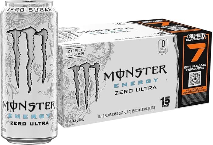 Monster Energy Zero Ultra, Sugar Free Energy Drink, 16 Ounce | Pack of 15 - Product Image