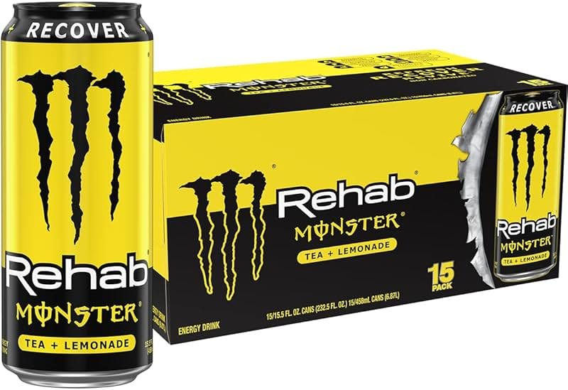 Monster Rehab Tea + Lemonade + Energy, Energy Drink 15.5 Ounce | Energy Iced Tea, Pack of 15 - Product Image