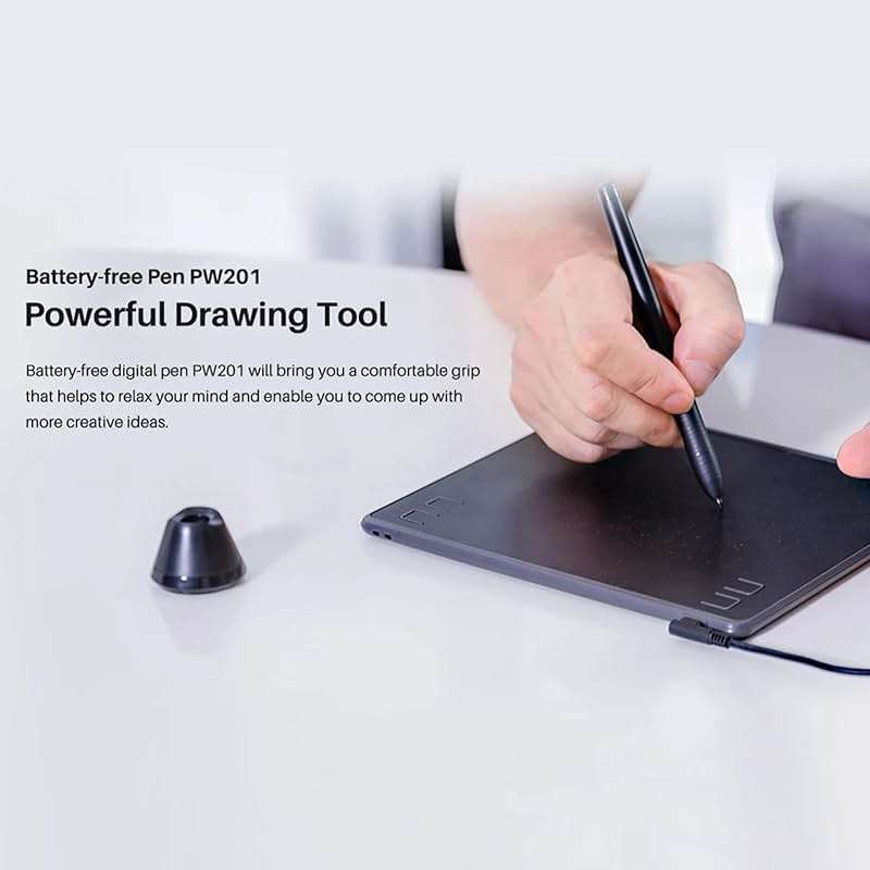 PW201 Stylus Pen for HST640 H610PRO V2 HC16 HS64 HS610 GC610 H1161 H320M Drawing Tablet, Ergonomic Pen Replacement for Drawing Board - Image 2