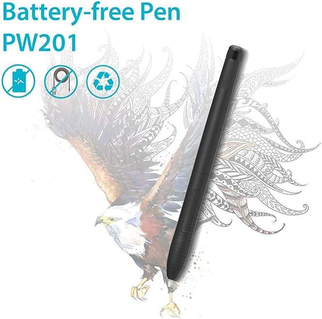 PW201 Stylus Pen for HST640 H610PRO V2 HC16 HS64 HS610 GC610 H1161 H320M Drawing Tablet, Ergonomic Pen Replacement for Drawing Board - Image 3