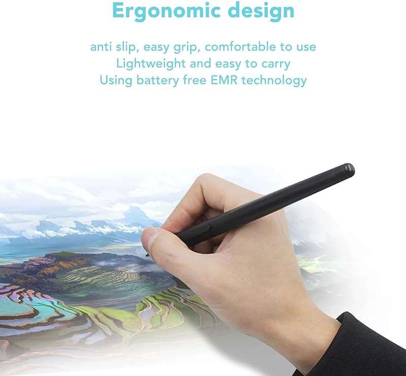 PW201 Stylus Pen for HST640 H610PRO V2 HC16 HS64 HS610 GC610 H1161 H320M Drawing Tablet, Ergonomic Pen Replacement for Drawing Board - Image 8