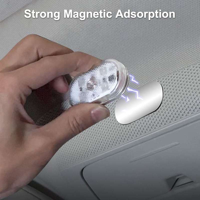 4Pcs Car LED Lights Interior Wireless, 7 Colors Interior Car Lights with 6 Bright LED Lamp Beads, Portable USB Rechargeable Car Interior Led Night Light for Car Decor - Image 4