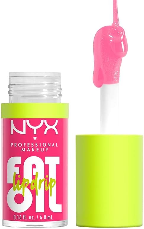 NYX PROFESSIONAL MAKEUP Fat Oil Lip Drip, Moisturizing Lip Oil Gloss, Vegan Tinted Formula, Up to 12 HR Hydration - Missed Call (Sheer Pink) - Product Image