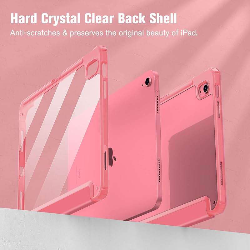 Fintie Hybrid Slim Case for iPad (A16) 11th Generation 11 Inch (2025), iPad 10th Generation 10.9 Inch (2022) - Shockproof Cover with Clear Transparent Back Shell & Pencil Holder, Pink - Image 6