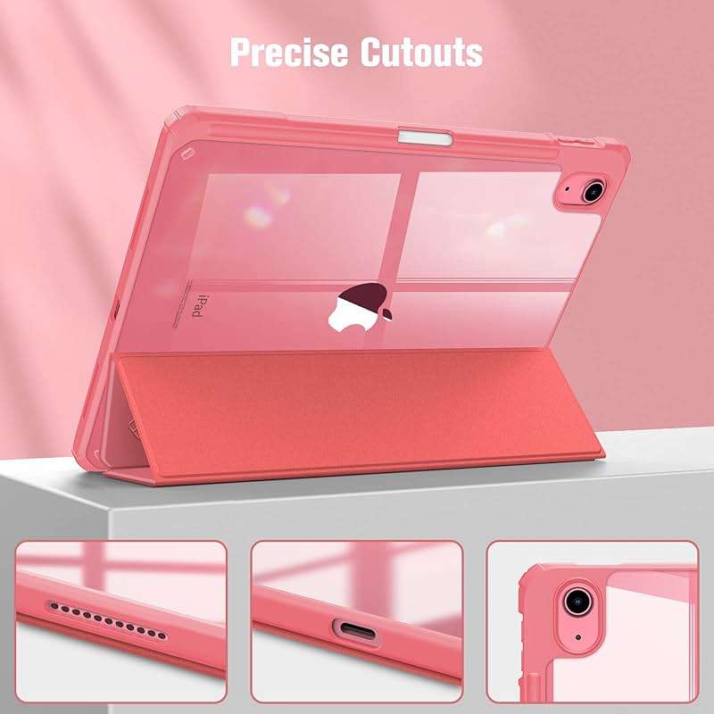 Fintie Hybrid Slim Case for iPad (A16) 11th Generation 11 Inch (2025), iPad 10th Generation 10.9 Inch (2022) - Shockproof Cover with Clear Transparent Back Shell & Pencil Holder, Pink - Image 9
