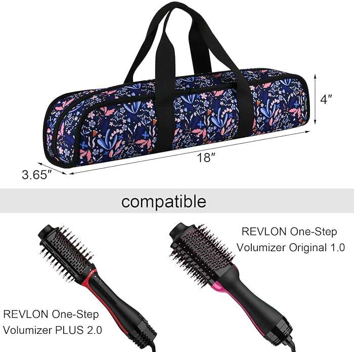 Travel Case for Blow Dryer Brush, Storage Carrying Bag for Revlon Hair Dryer Brush Original 1.0/Plus 2.0, Portable Travel Storage Bag Compatibility with All Brand Hot Tools Volumizer Hot Air Brush - Image 2