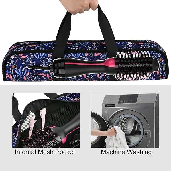 Travel Case for Blow Dryer Brush, Storage Carrying Bag for Revlon Hair Dryer Brush Original 1.0/Plus 2.0, Portable Travel Storage Bag Compatibility with All Brand Hot Tools Volumizer Hot Air Brush - Image 3