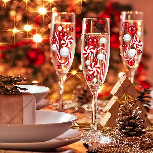 120Pcs Christmas Vase Filler, White and Red Candy Cane Decor, Christmas Floating Vase Fillers for Home Table Centerpieces Decorations - Image 4