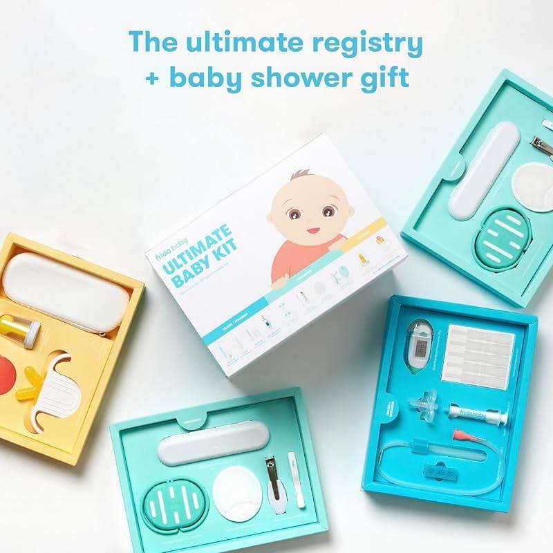 Frida Baby Ultimate Baby Kit, 10 piece New Born Essentials Gift Set Includes Wellness Sick Day, Gas Relief, Grooming Tools & Teething Toys - Image 6