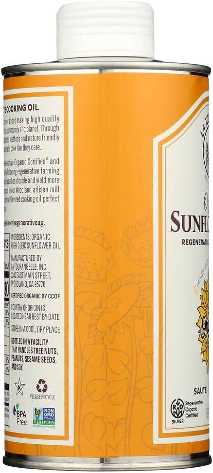 La Tourangelle Organic Regenerative Sunflower Oil, Non GMO, BPA Free, 500 ML (Pack of 6) - Image 2