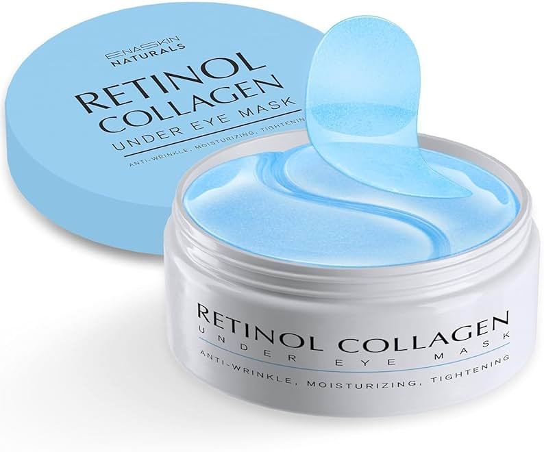 Under Eye Patches for Dark Circles: 30 Pairs Enaskin Naturals Retinol Collagen Eye Gels Mask - Reduce Wrinkles Puffy & Bags - Skin Treatment Pads - Anti Aging Moisturizer For Women (Blue) - Product Image