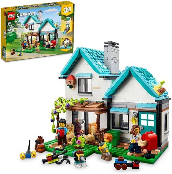 LEGO Creator 3 in 1 Cozy House Building Toys - Toy Figures & Pretend Play Playsets for Boys & Girls, Ages 8+ - 3 Building Options - Gift for Birthdays - 31139 - Image 1