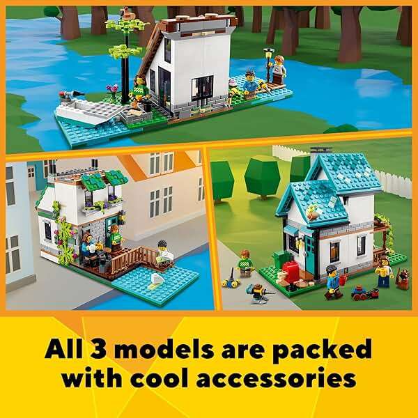 LEGO Creator 3 in 1 Cozy House Building Toys - Toy Figures & Pretend Play Playsets for Boys & Girls, Ages 8+ - 3 Building Options - Gift for Birthdays - 31139 - Image 4