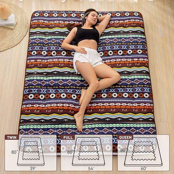 Dr.Futon Japanese Floor Futon Mattress Extra Thick Folding Roll Up Bed Topper Mat for Guest,Lounger and Tavel - Image 2