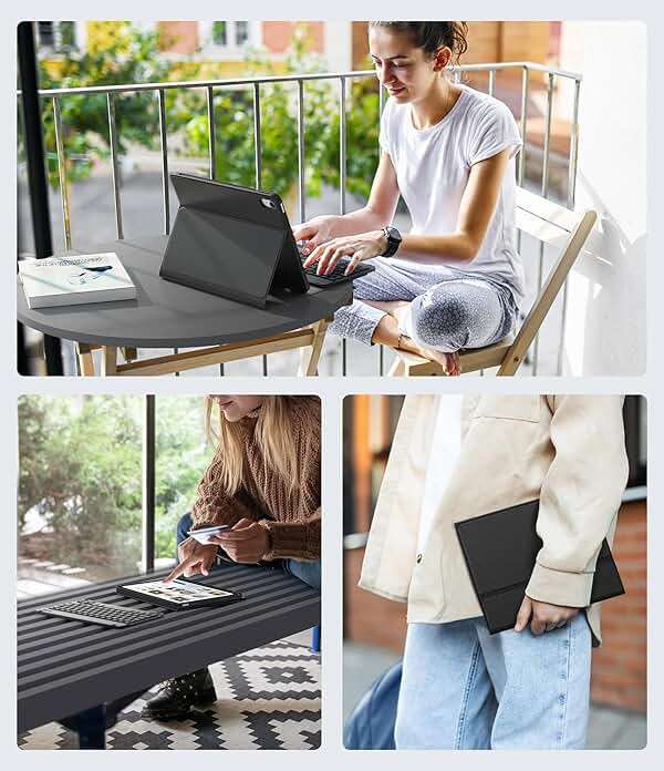 CHESONA Keyboard Case for iPad (A16) 11th/10th Generation (2025/2022), Detachable Wireless Keyboard, Stand Folio Keyboard Cover with Pencil Holder, Thin & Light (Black) - Image 8
