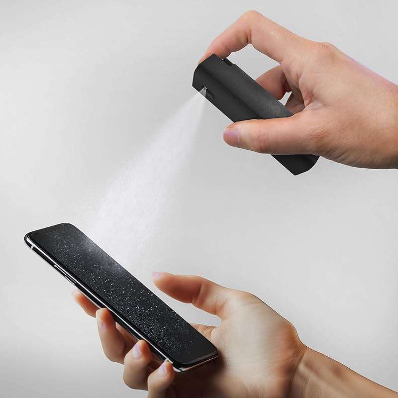 EVEO Screen Cleaner Spray and Wipe - 2-in-1 Car Screen Cleaner & iPhone Cleaner Touchscreen Mist Cleaner for Laptop, Computer, MacBook, iPad and More - Streak-Free Shine - Grey - Image 5