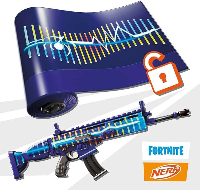 Nerf Fortnite Blue Shock Blaster, 10-Dart Clip, 10 Elite Nerf Darts, Includes Bonus Code to Unlock The Beat Wrap in The Game, Motorized Dart Blaster - Image 6