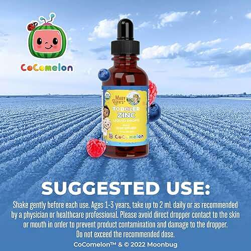 MaryRuth Organics Cocomelon Toddler Liquid Zinc | Sugar Free | USDA Organic | Kids Zinc Sulfate for Ages 1-3 | Immune Support Supplement for Children | Vegan | Non-GMO | Gluten Free | 1 Fl Oz - Image 5