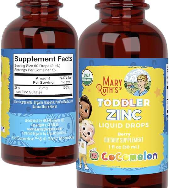 MaryRuth Organics Cocomelon Toddler Liquid Zinc | Sugar Free | USDA Organic | Kids Zinc Sulfate for Ages 1-3 | Immune Support Supplement for Children | Vegan | Non-GMO | Gluten Free | 1 Fl Oz - Image 7