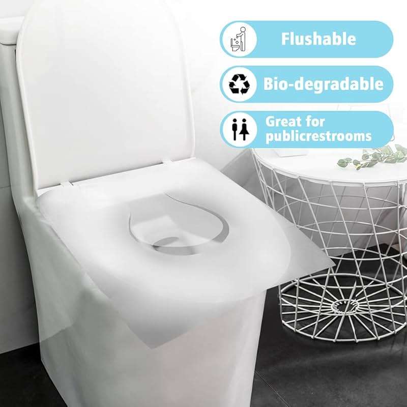 SFOPORD XL 100PCS Toilet Seat Covers Disposable - Flushable Paper Toilet Seat Cover is Travel Accessories, Travel Essentials for Public Restrooms, Airplane, Campin - Image 4