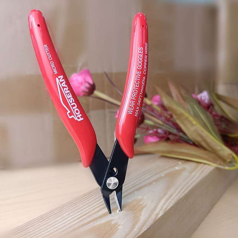 HOUSERAN 170 Wire Cutters, 10 PACK, 5 Inch Micro Flush Cutter, Small Wire Cutters Spring Loaded Cutting Pliers, Side Cutters, Diagoanl Cutters for Jewelry Making, Models, Zip Ties Plastic Wire Snips - Image 2