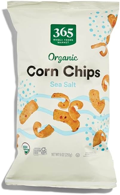 365 by Whole Foods Market, Organic Sea Salt Corn Chips, Vegan, Gluten-Free, 9 Ounce - Product Image