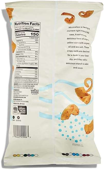 365 by Whole Foods Market, Organic Sea Salt Corn Chips, Vegan, Gluten-Free, 9 Ounce - Image 4