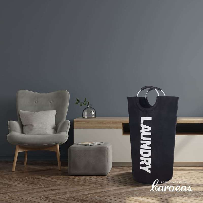 Caroeas 90L Laundry Basket (13 Colors), Waterproof Laundry Hamper, Laundry Bag with Padded Handles, Clothes Hamper Stands Up Well, Collapsible Laundry Basket Easy Storage - Image 2