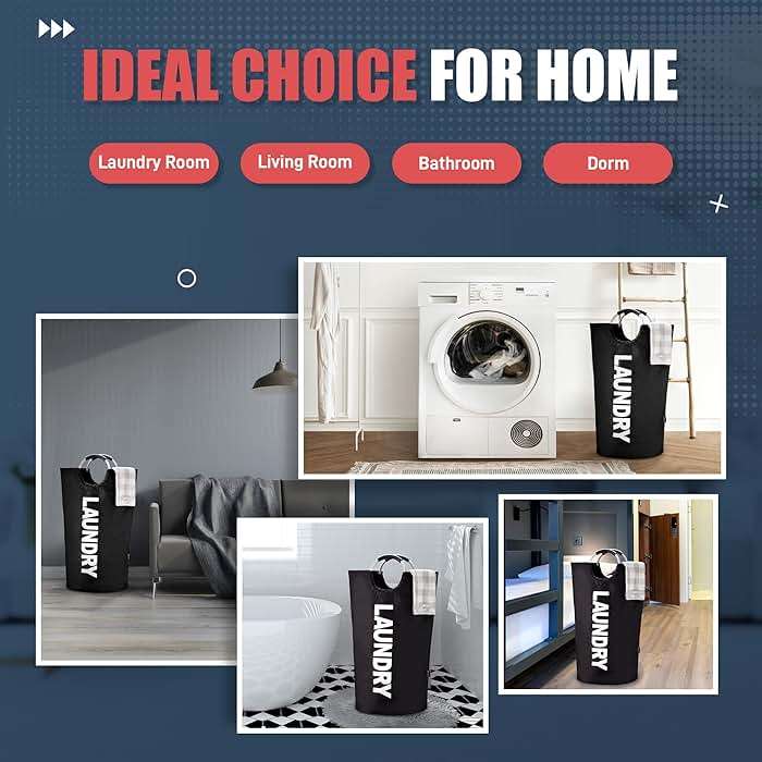 Caroeas 90L Laundry Basket (13 Colors), Waterproof Laundry Hamper, Laundry Bag with Padded Handles, Clothes Hamper Stands Up Well, Collapsible Laundry Basket Easy Storage - Image 6