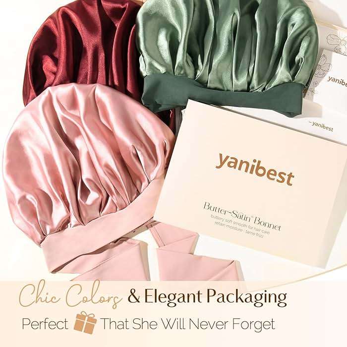 YANIBEST Adjustable Satin Bonnet for Sleeping Women Double Layer Hair Wrap Reduce Friction Prevent Frizz Natural Curly Hair - Image 7