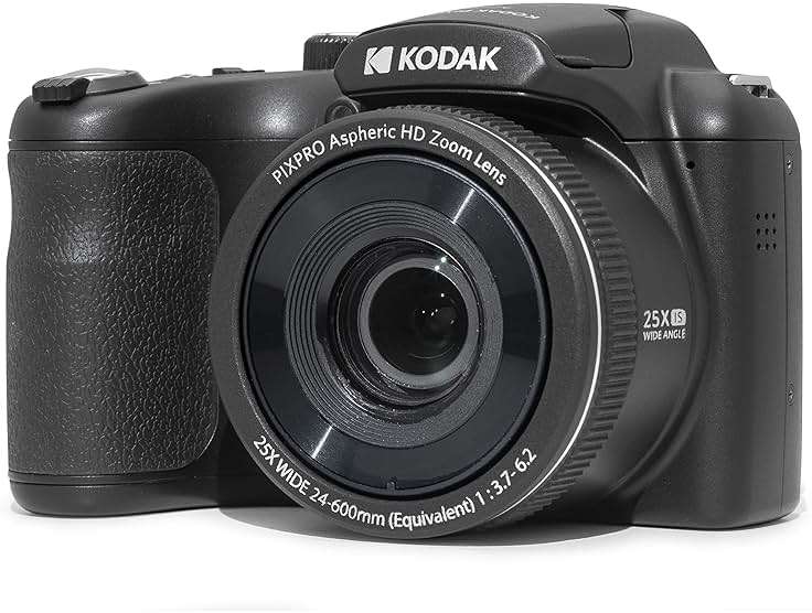 Kodak PIXPRO AZ255-BK 16MP Digital Camera 25X Optical Zoom 24mm Wide Angle Lens Optical Image Stabilization 1080P Full HD Video 3" LCD Vlogging Camera (Black) - Image 1