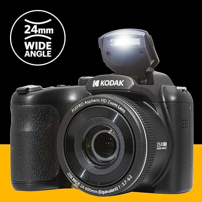 Kodak PIXPRO AZ255-BK 16MP Digital Camera 25X Optical Zoom 24mm Wide Angle Lens Optical Image Stabilization 1080P Full HD Video 3" LCD Vlogging Camera (Black) - Image 4