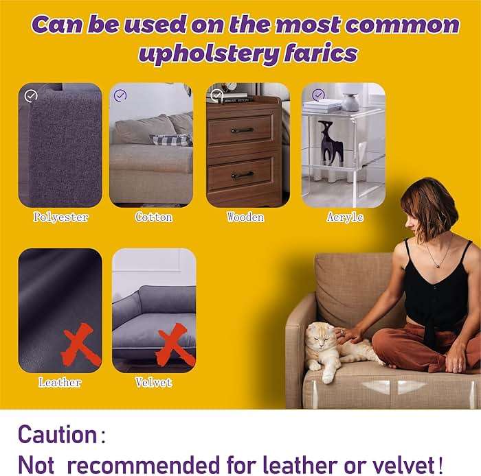 Anti-Cat Scratch Furniture Protector-12-Pack –Single-Sided, Heavy-Duty Self-Adhesive Tape, No-Residue for Couch, Doors & Walls - with 52 Twist Pins - Image 2