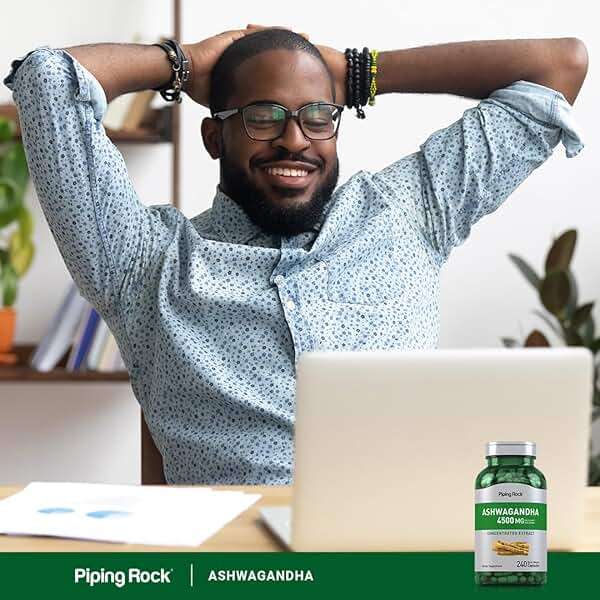 Piping Rock Ashwagandha Supplement | 240 Capsules | Pills for Women and Men | with Black Pepper Extract | Extra Strength Herb Root | Non-GMO & Gluten Free - Image 6