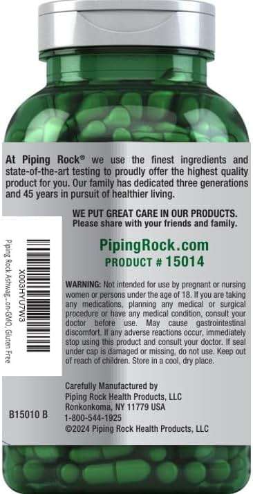 Piping Rock Ashwagandha Supplement | 240 Capsules | Pills for Women and Men | with Black Pepper Extract | Extra Strength Herb Root | Non-GMO & Gluten Free - Image 9