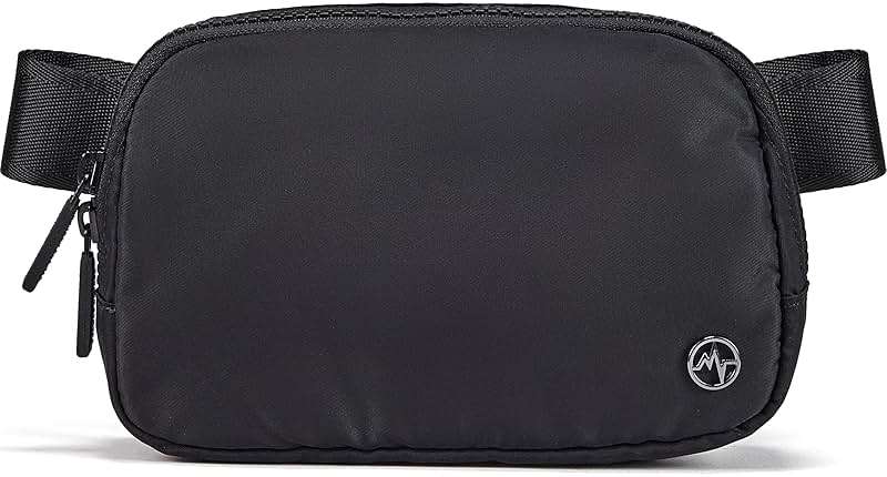 Pander Two Way Zipper Fanny Pack Nylon Everywhere Belt Bag for Women, Water Repellent Waist Packs, Crossbody Bags with Adjustable Strap (Black). - Image 1