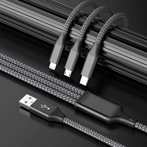 IDISON Multi Charging Cable(2Pack 4FT), 3 in 1 USB Charging Cable for Multiple Devices, Braided Universal Phone Charger Cord with Type-C, Micro USB, IP Port for iPhone17/16/14/Android Phones and More - Image 7