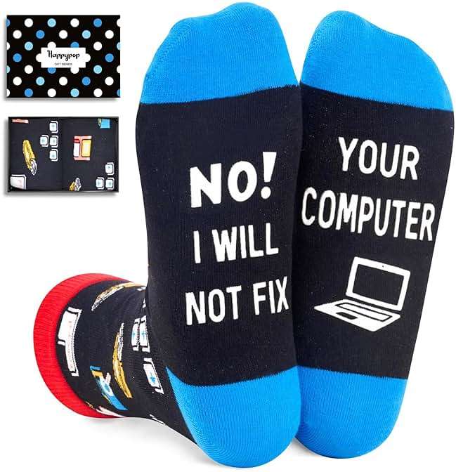 HAPPYPOP Gifts for Geek Chef - Funny Socks for Bus Driver Police Fireman Men Women - Image 1