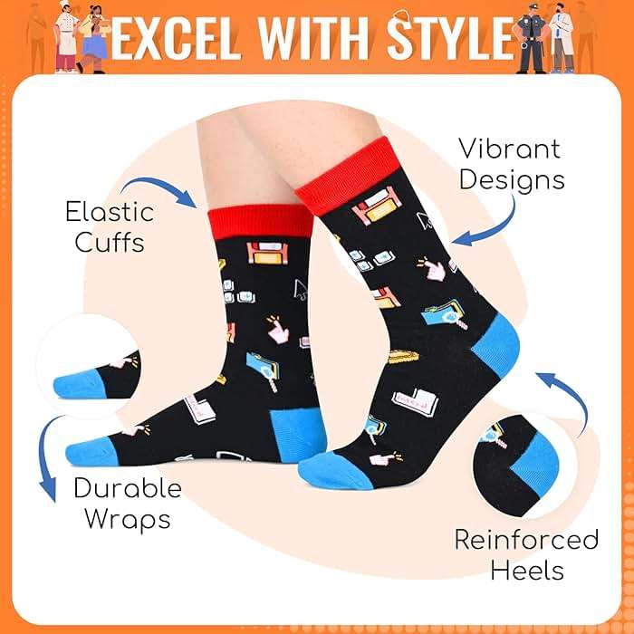 HAPPYPOP Gifts for Geek Chef - Funny Socks for Bus Driver Police Fireman Men Women - Image 2